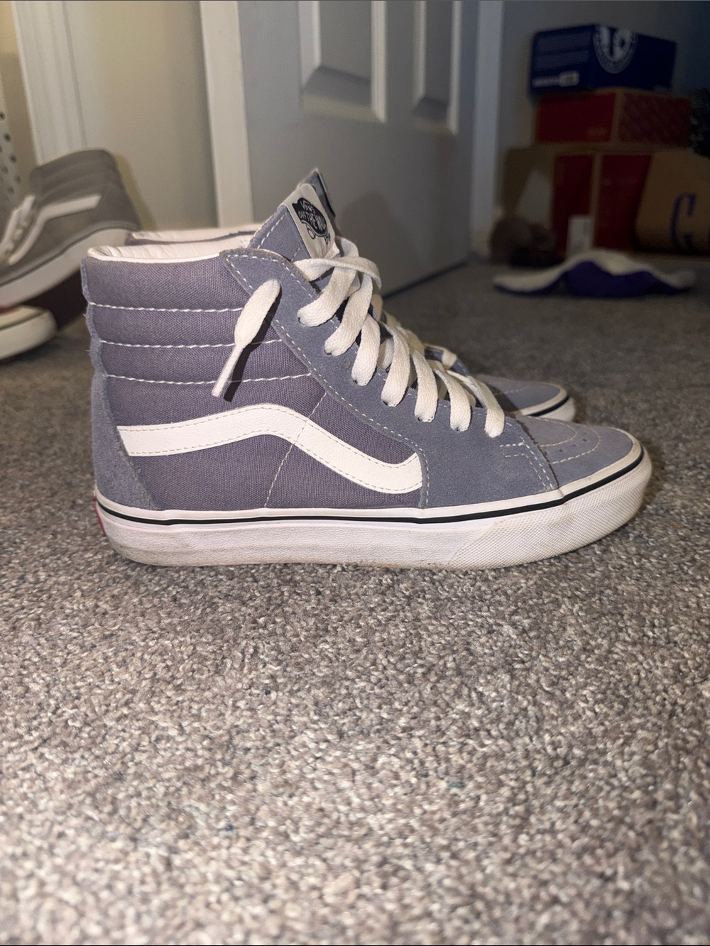 Vans Women’s Sk8-Hi Sneakers - blue/gray and White